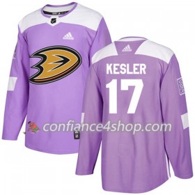 Adidas Maillot de Hockey Anaheim Ducks Ryan Kesler 17 2017-2018 Violet Fights Cancer Practice Authentic - Homme